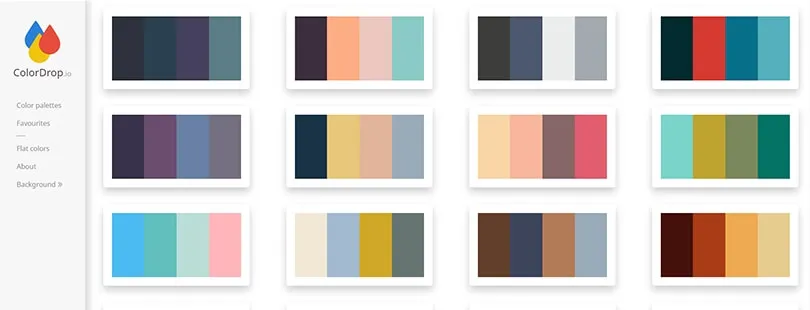 【網頁教學】ColorDrop - 你唯一需要的線上調色盤！收錄各種配色組合，提供設計開發上絕佳色彩來源