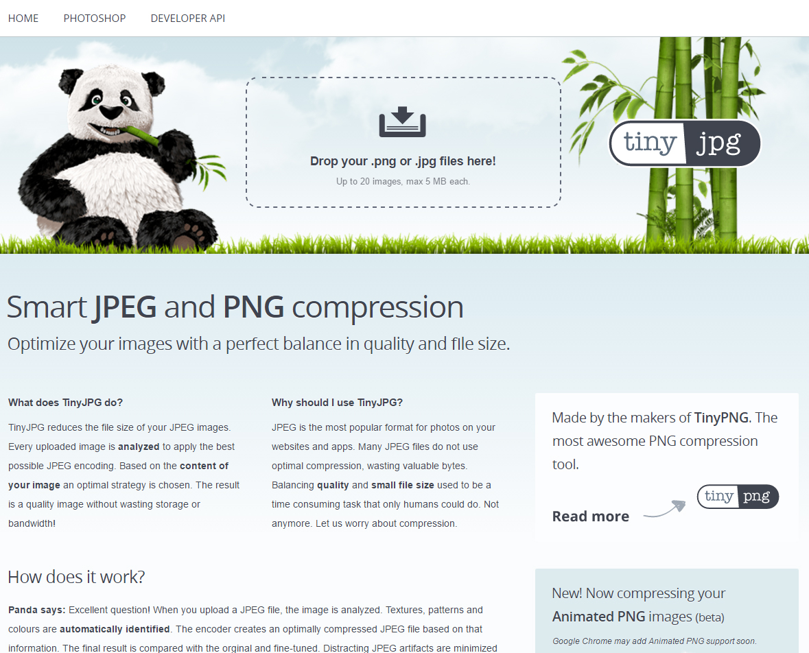 線上 JPG、PNG 圖片壓縮工具：TinyJPG 